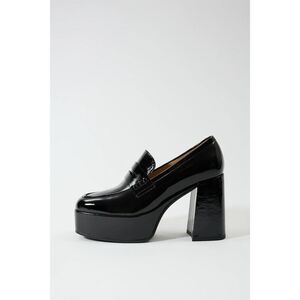Lonza New York Women’s Diandra Patent Leather Black Block Heel Platform Boot